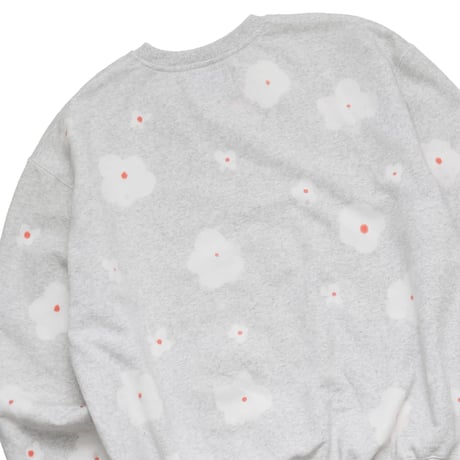 WHIMSY FLOWER DYE CREWNECK- ASH GREY