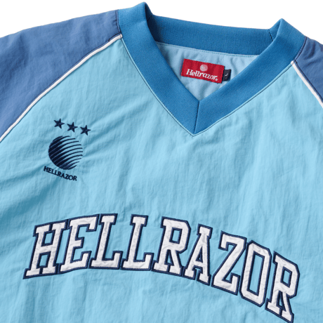 HELLRAZOR COLLEGE LOGO NYLON PULLOVER JACKET with VENTILATION - SLATE