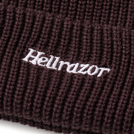 HELLRAZOR SMALL TM LOGO COTTON BEANIE - BROWN