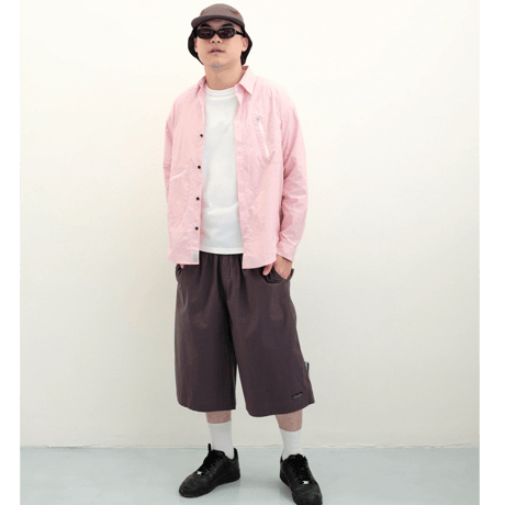 DEMARCOLAB  PLAID JUMBO SHORTS - CRIMSON