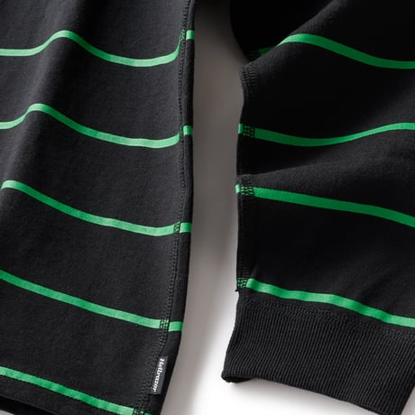 HELLRAZOR STRIPED HENLEY LS SHIRT - BLACK