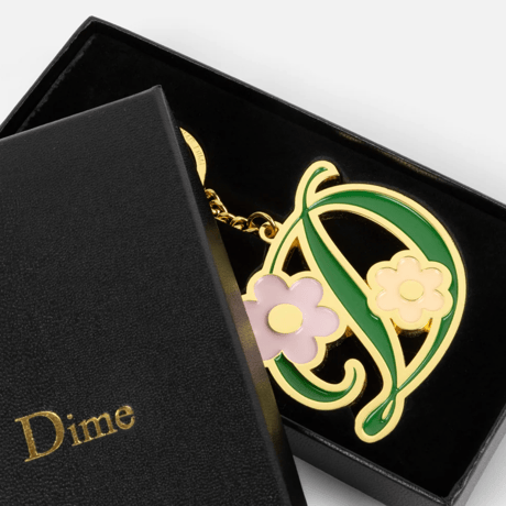 DIME OVERSIZED FLORAL KEYCHAIN - GOLD