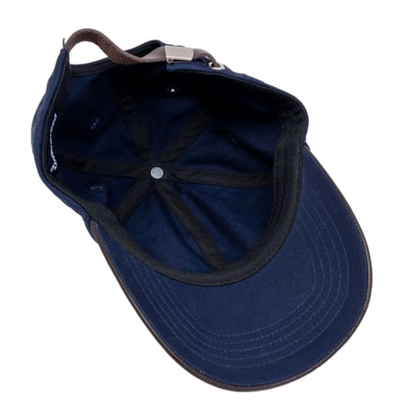 INTERBREED FIELDING LETHER CAP - NAVY