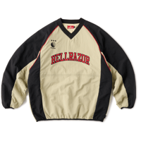 HELLRAZOR COLLEGE LOGO NYLON PULLOVER JACKET with VENTILATION - BEIGE