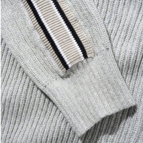 BUTTERGOODS CLUB ZIP-THRU KNIT - ASH