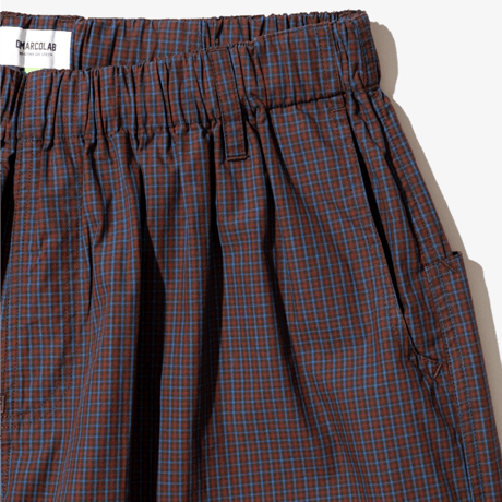 DEMARCOLAB  PLAID JUMBO SHORTS - CRIMSON
