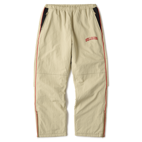 HELLRAZOR COLLEGE LOGO NYLON PANTS with VENTILATION - BEIGE