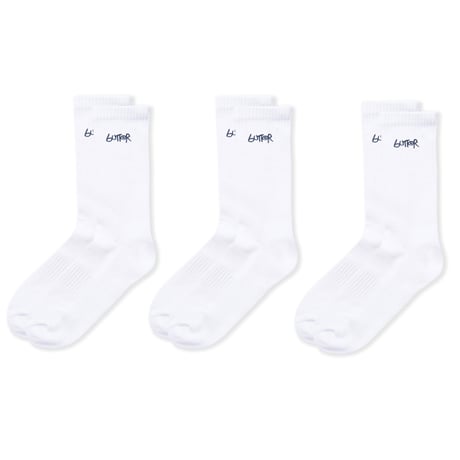 BUTTERGOODS 3-PACKBASIC SOCKS - WHITE