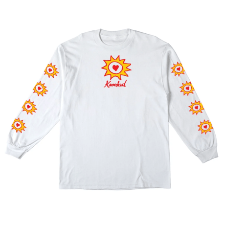 KROOKED SUN HEART L/S TEE - WHITE