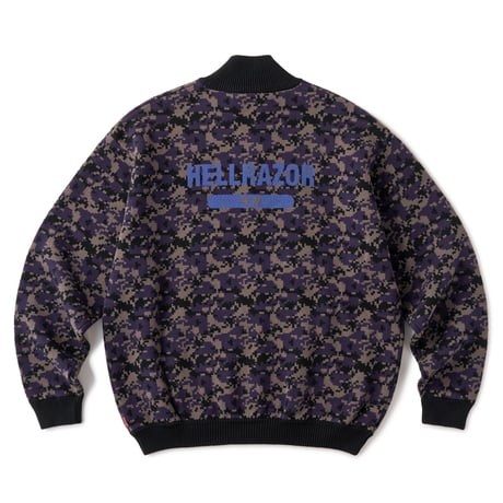 HELLRAZOR ARMY ZIP SWEATER - BLACK