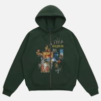 DIME WHAT THE MEDIEVAL ZIP HOODIE - MOUNTAIN GREEN