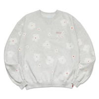 WHIMSY FLOWER DYE CREWNECK- ASH GREY