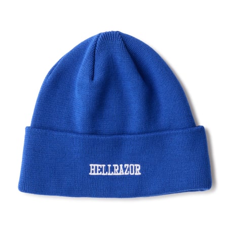 HELLRAZOR HEAVEY LOGO WATCH KNIT CAP - BLUE
