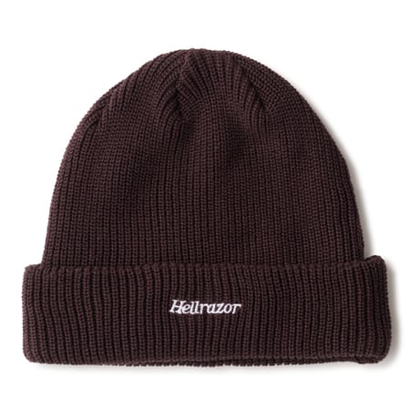 HELLRAZOR SMALL TM LOGO COTTON BEANIE - BROWN