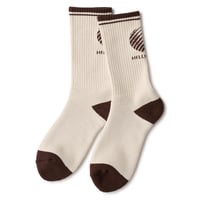 HELLRAZOR LOGO SOX - IVORY/BROWN