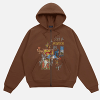 DIME WHAT THE MEDIEVAL ZIP HOODIE - AMERICANO