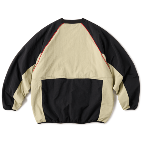 HELLRAZOR COLLEGE LOGO NYLON PULLOVER JACKET with VENTILATION - BEIGE
