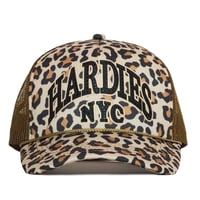 HARDIES HARDWEAR RHINESTONE TRUCKER HAT - CHEETAR