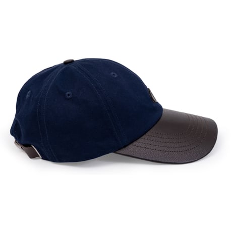 INTERBREED FIELDING LETHER CAP - NAVY