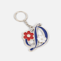 DIME OVERSIZED FLORAL KEYCHAIN - SILVER
