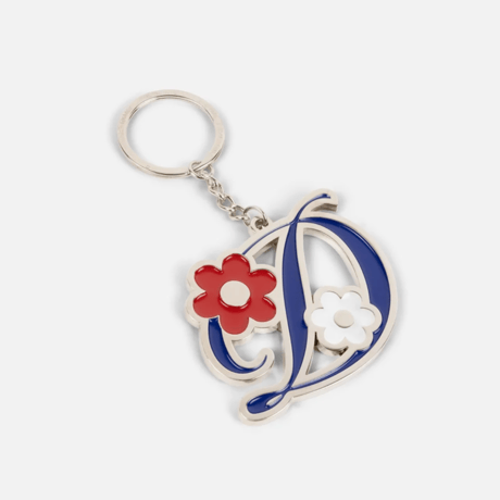 DIME OVERSIZED FLORAL KEYCHAIN - SILVER