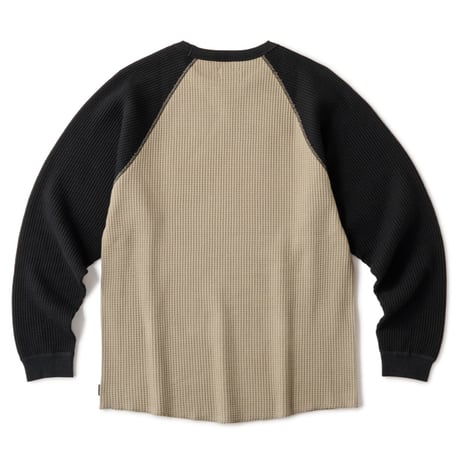 HELLRAZOR WAFFLE L/S SHIRT - BLACK/ARMY GREEN