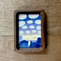 【期間限定販売＊送料800円込】ホリベクミコ額装絵画作品「ステキな日」（にゃ！カードのおまけつき）