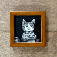 【10/18までの期間限定販売＊送料600円込】さとうゆうすけイラスト作品　「ネコと本　夜」②
