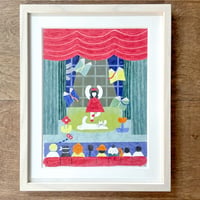 【期間限定販売＊送料1000円込】ホリベクミコ額装絵画作品「Miaou! merci!」