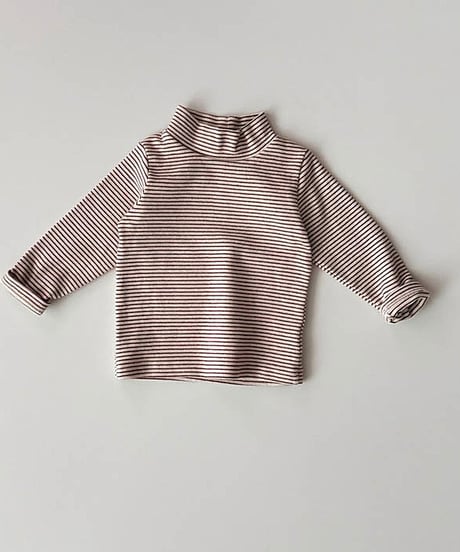 予約 ONU Soft Stripe Mock-Neck Tee
