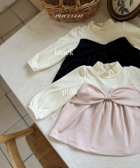 予約 marron Ribbon T-shirt