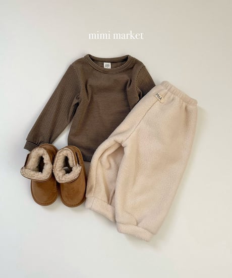 予約 mimi market Bagel striped tee