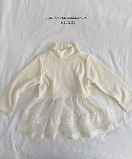 予約 melikey Pom Pom Charpril neck tee