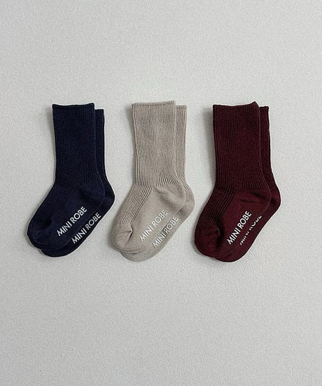 予約minirobe Breeze socks 3-piece set