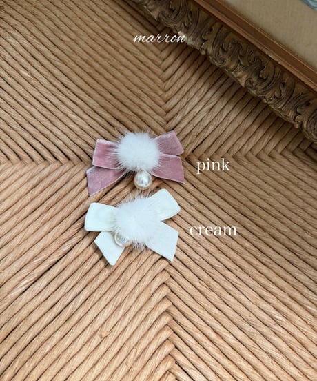予約 marron Mink brooch