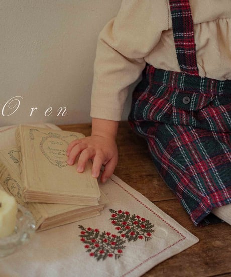 予約 OREN Eve Check Suspender Pants