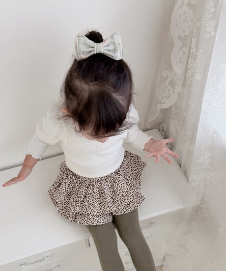 即納 Soft leopard print skirt pants