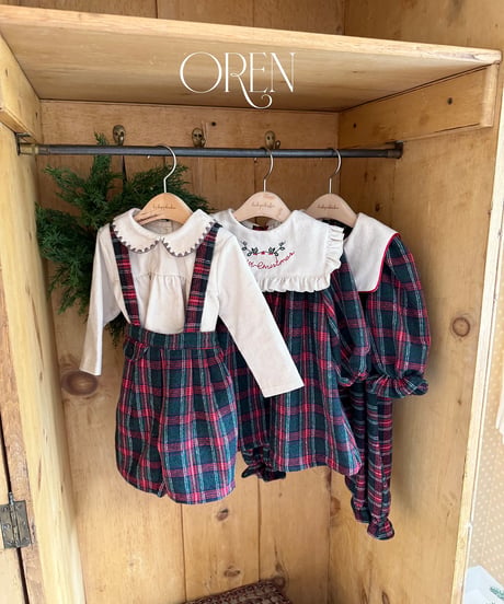 予約 OREN Eve Check Suspender Pants