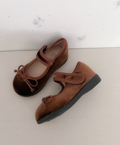 即納 ribbon velours  shoes