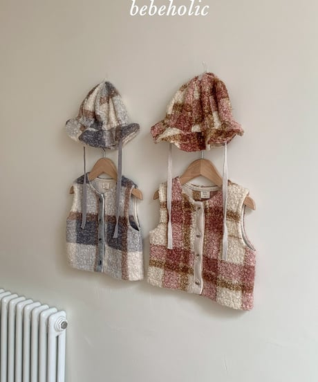 予約 bebeholic Roy Check vest