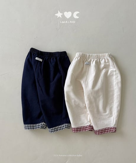 予約 lalaland Check-off pants
