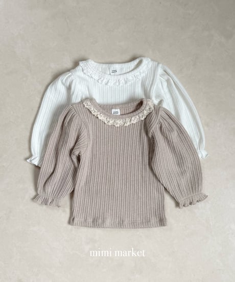 予約mimi market Puff Torsion Collar tee
