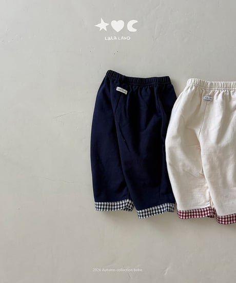 予約 lalaland Check-off pants