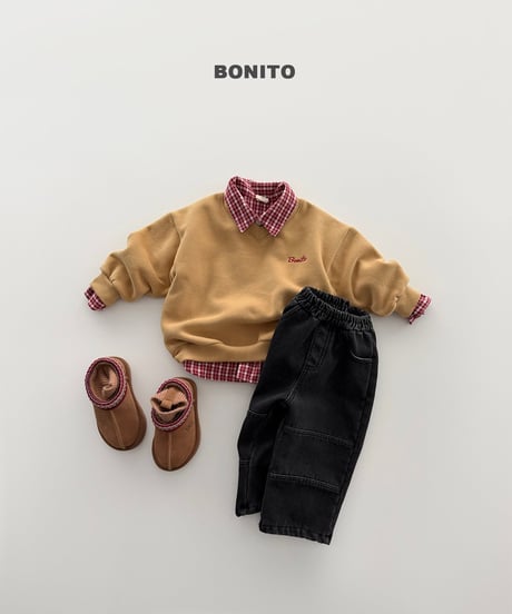 予約 bonito Winter Panelled Denim Pants