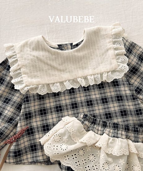 予約 valubebe Check cape blouse