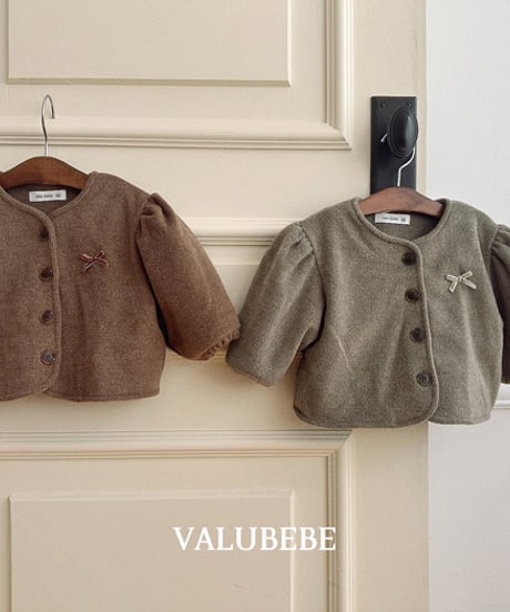 予約 valubebe Ribbon puff wool jacket