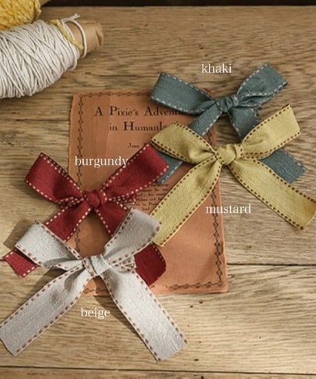 予約 FLO stitch ribbon hairpin