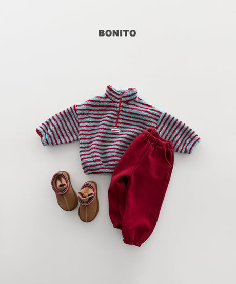 予約 bonito Dumble Stripe Half-Zip man to man