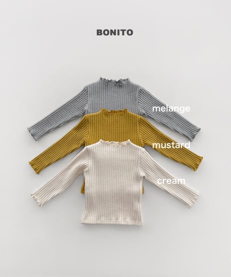 予約 bonito Wide-Ribbed Turtleneck Top