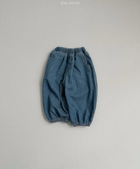 予約minirobe Stitch denim jogger pants